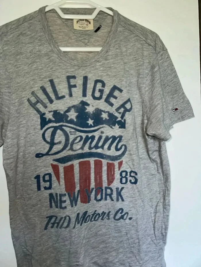 Homme M - t-shirt manche courte gris hilfiger - photo numéro 3