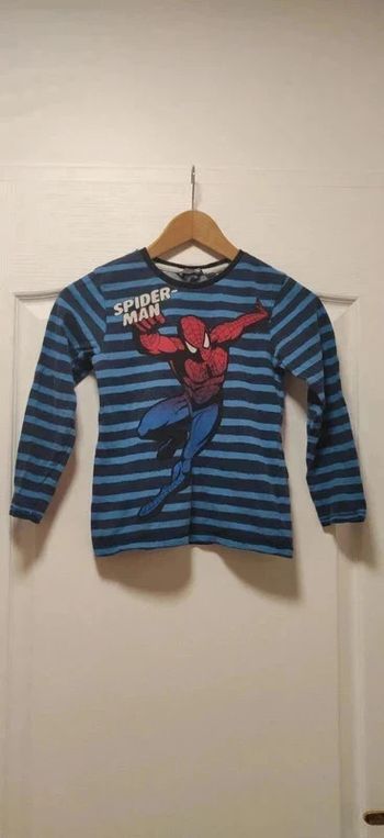 T-shirt ml H&M Spiderman 6-8 ans