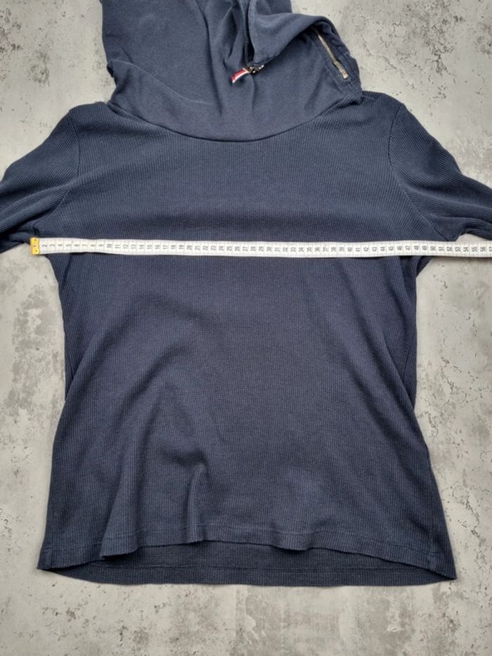 Sweat col zippé Tommy Hilfiger bleu marine – Taille L Femme (mesures en photos) - photo numéro 6