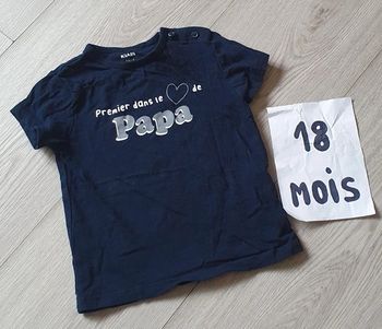 Maillot t-shirt manches courtes 18mois garçon Kiabi 77/82cm