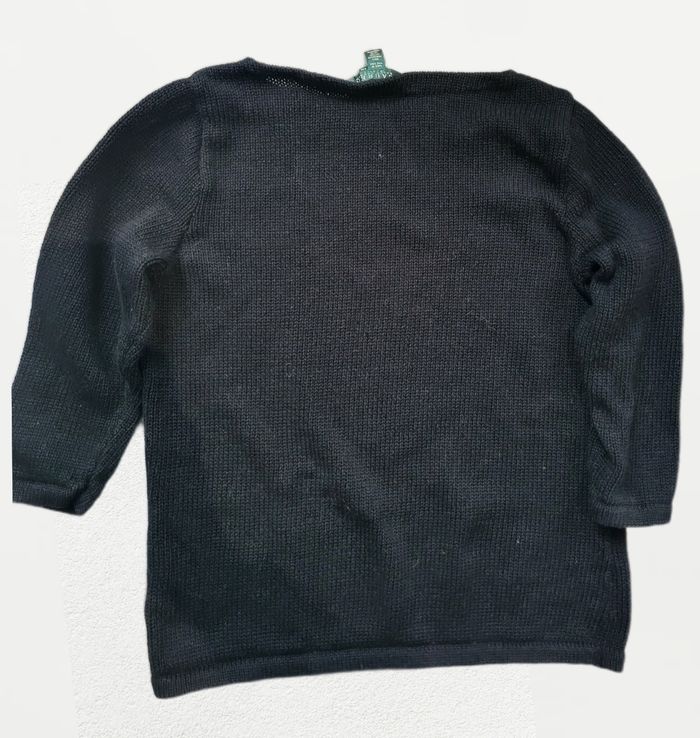 🖤 Pull femme Ralph Lauren – Noir – Manches 3/4 – 100 % coton – Taille M - photo numéro 3