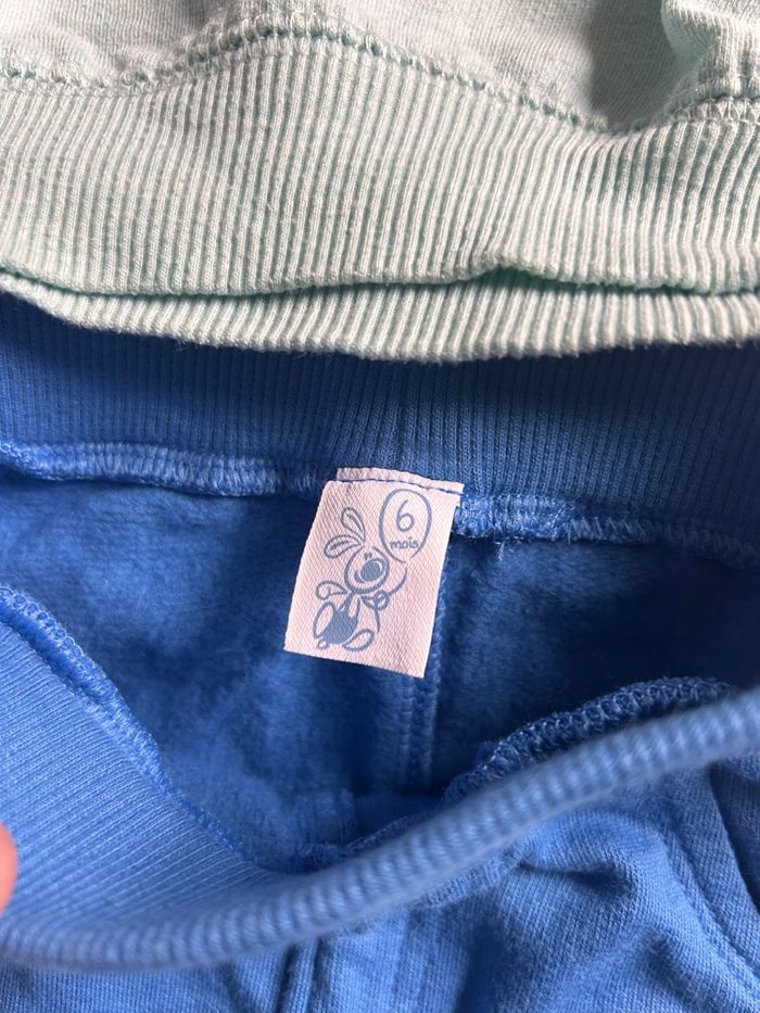 Ensemble sweat & pantalon bleu – 6 mois - photo numéro 2