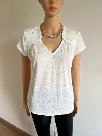 Blouse blanche et dorée neuve Morgan taille L (valeur 35€)