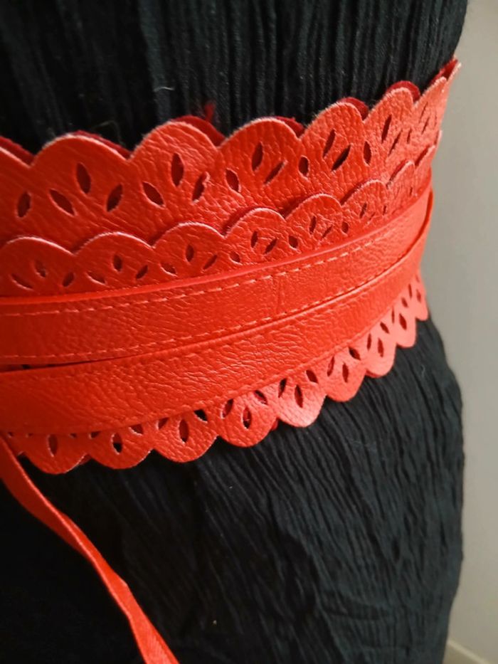 Ceinture large à nouer style obi japonais bohème chic - photo numéro 4