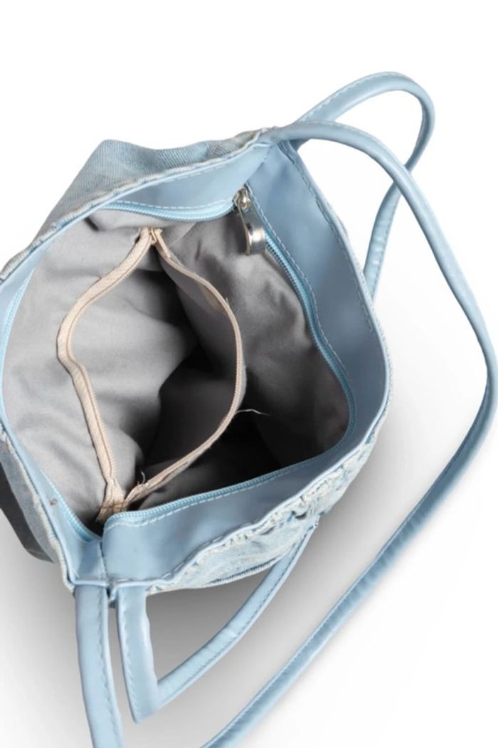 Sac cabas en denim tote bag – Vintage vibes - photo numéro 4