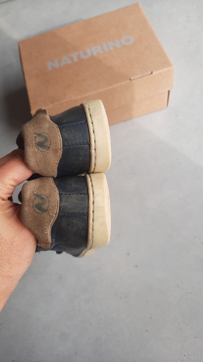 Chaussures baskets cuir garçon pointure 31 Naturino Eindhoven scratch souples presquepiednu - photo numéro 2