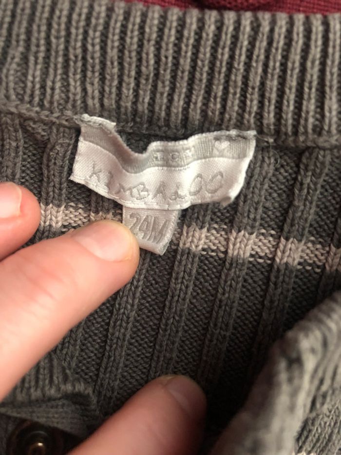 Pull gris côtelé 24 mois - photo numéro 3