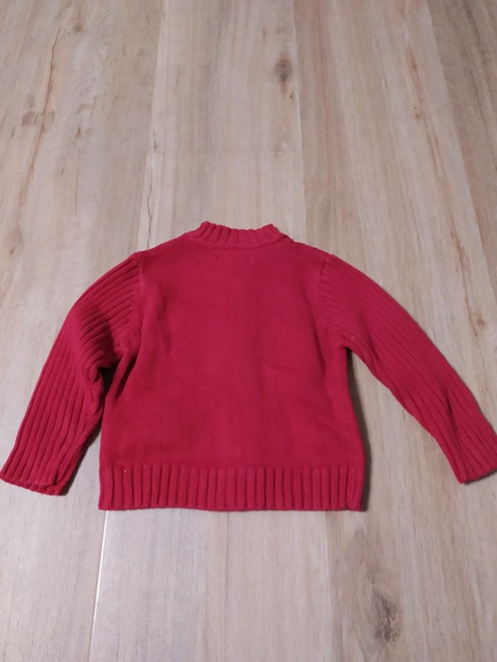 Pull Gillet zippé obaibi 12 mois rouge - photo numéro 6