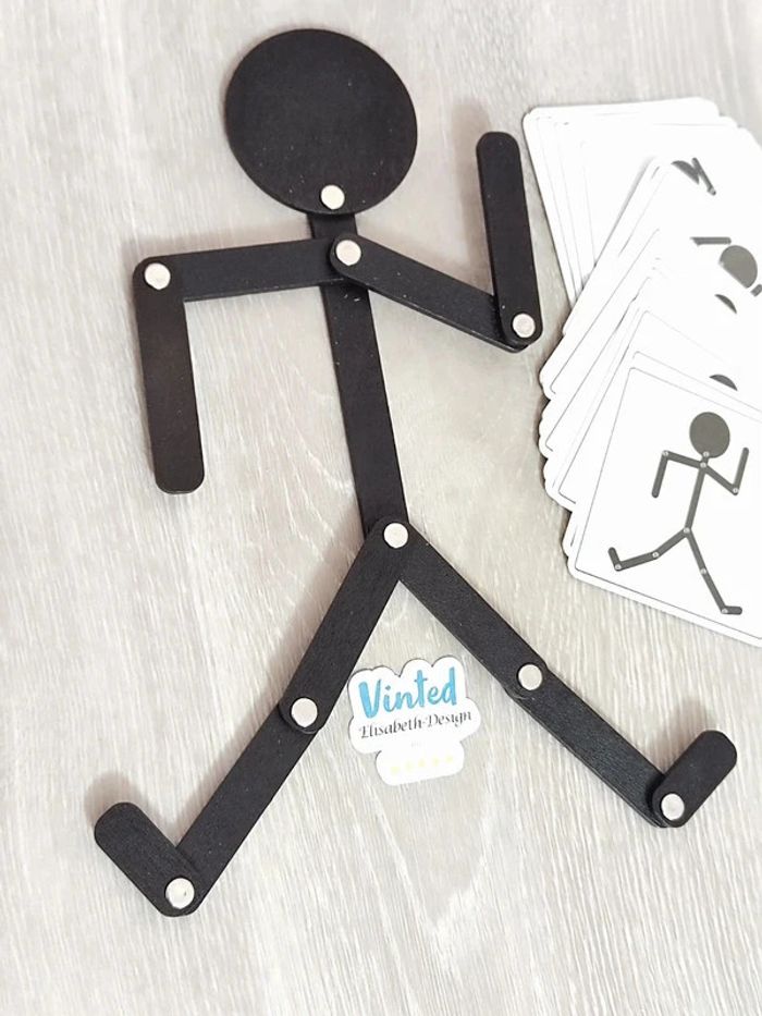 Jeu Montessori cartes de motricité fine Wooden Man - photo numéro 3