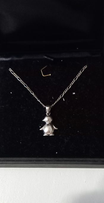 Collier pingouin argent