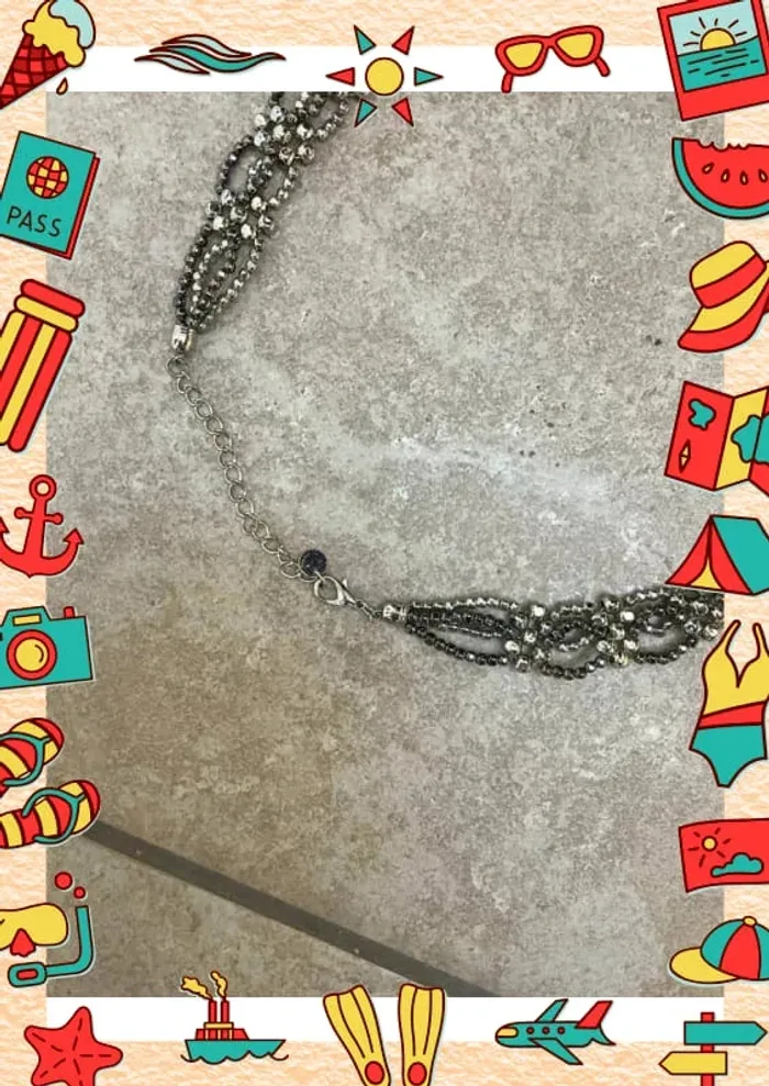 Collier imposant perles argentées - photo numéro 4