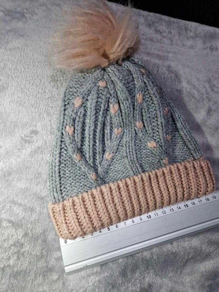 Bonnet fille gris/rose - photo numéro 6
