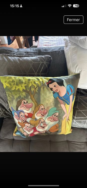 Coussin blanche neige