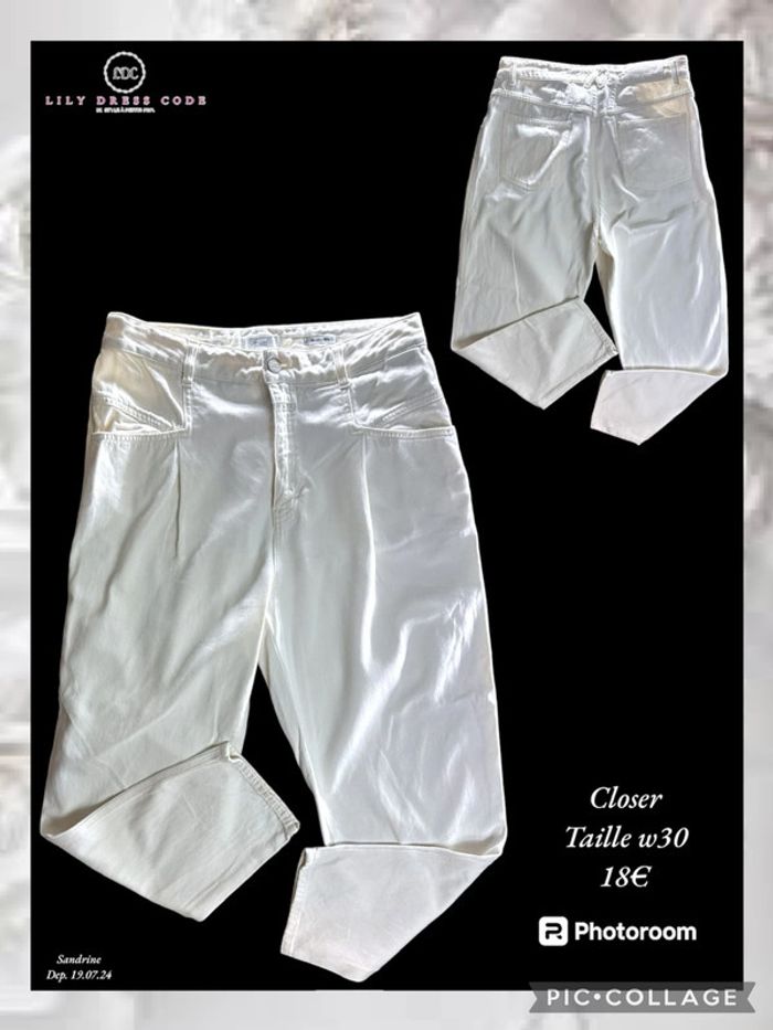 🤍Jean blanc Closer – Taille W30 SOLDÉ -20% 🤍