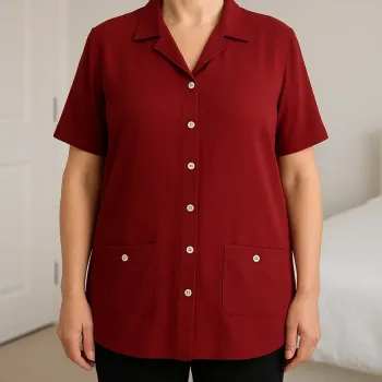 Chemise manches courtes Daxon rouge bordeaux taille 44 modal
