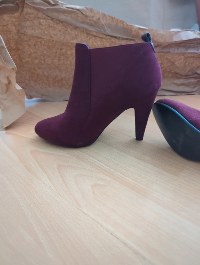 Bottines à talons bordeaux - photo numéro 3