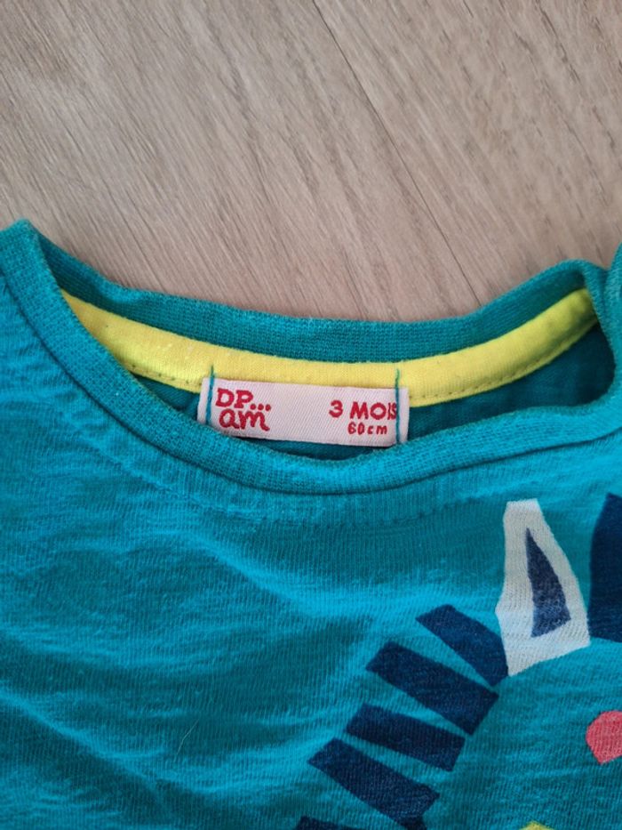 Tee-shirt bleu DPAM 3 mois - photo numéro 3
