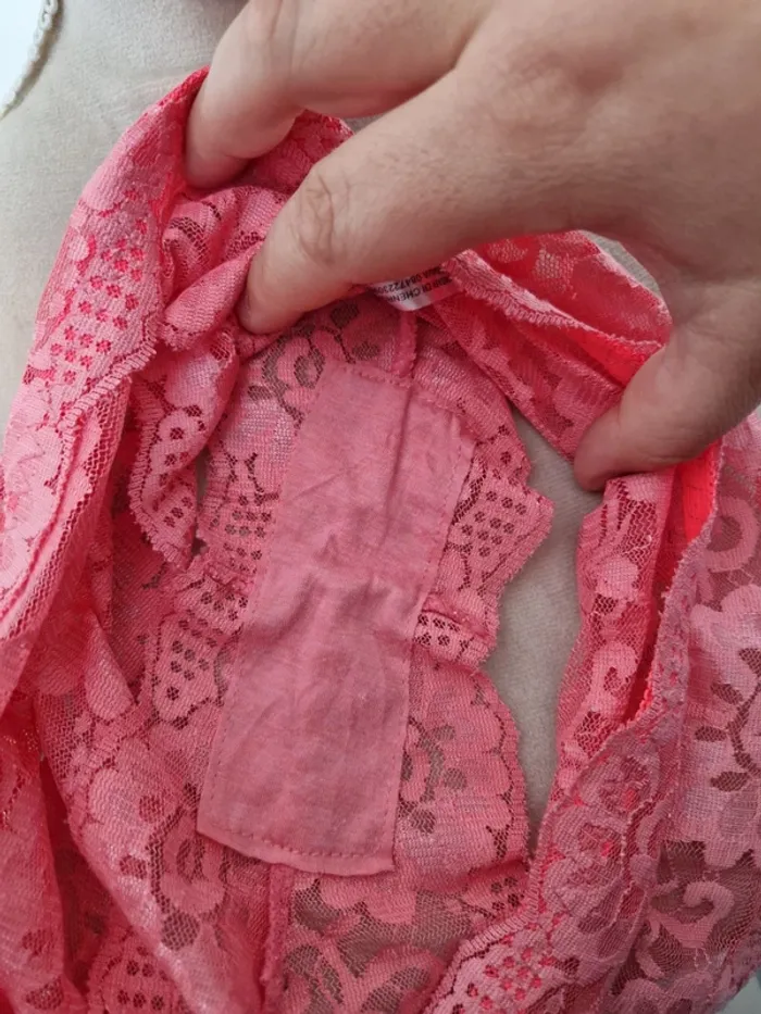 Shorty dentelle rose taille L - photo numéro 4