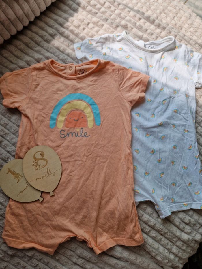 Lot de 2 Combinaisons tex bébé fille
