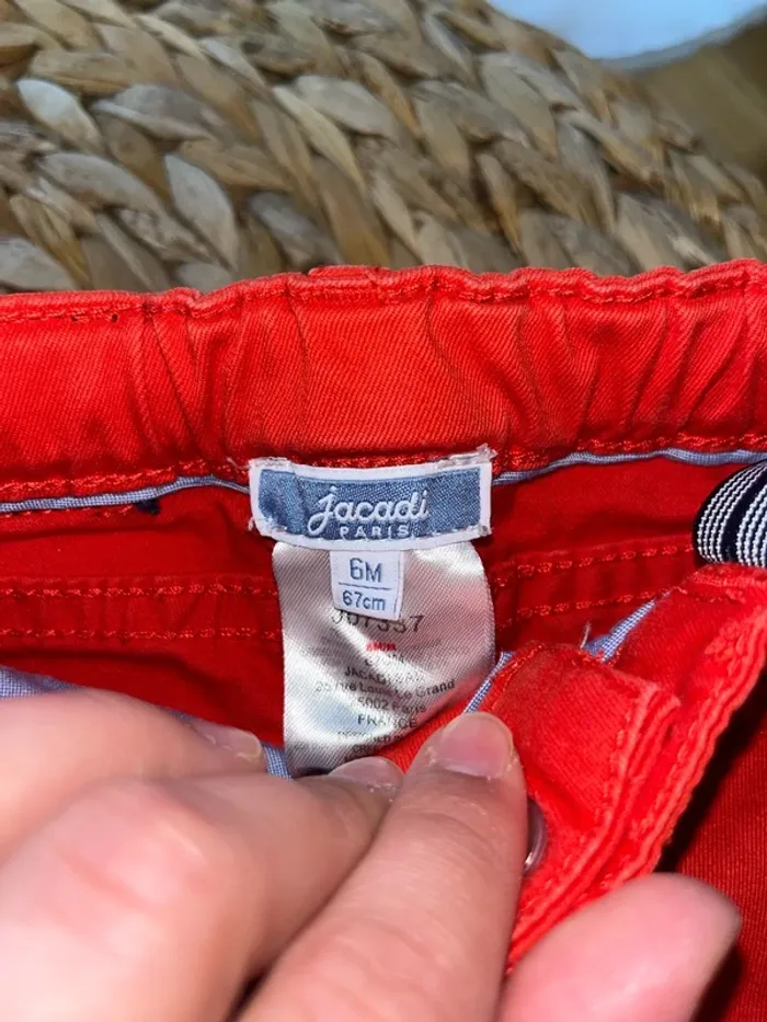 Ensemble pantalon gilet rouge Jacadi 6 mois 67cm - photo numéro 3