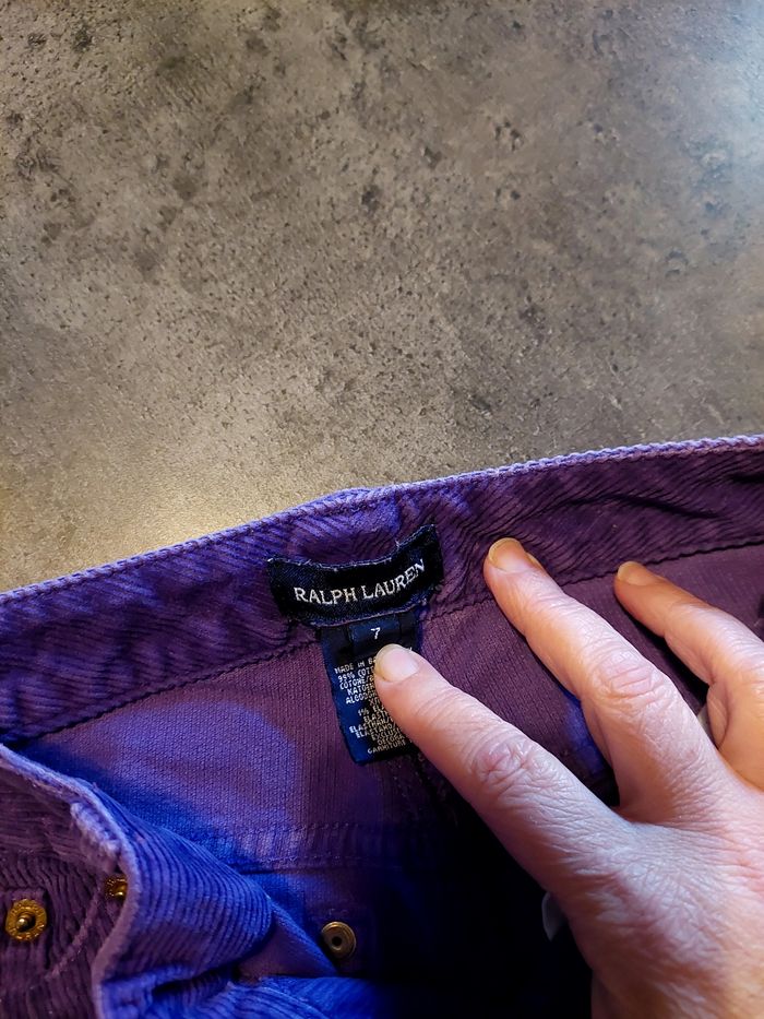 Pantalon velours violet 7 ans Ralph Lauren - photo numéro 3