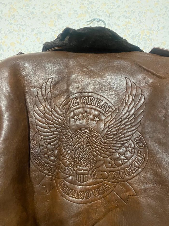 Veste bombers vintage marron xl - photo numéro 3