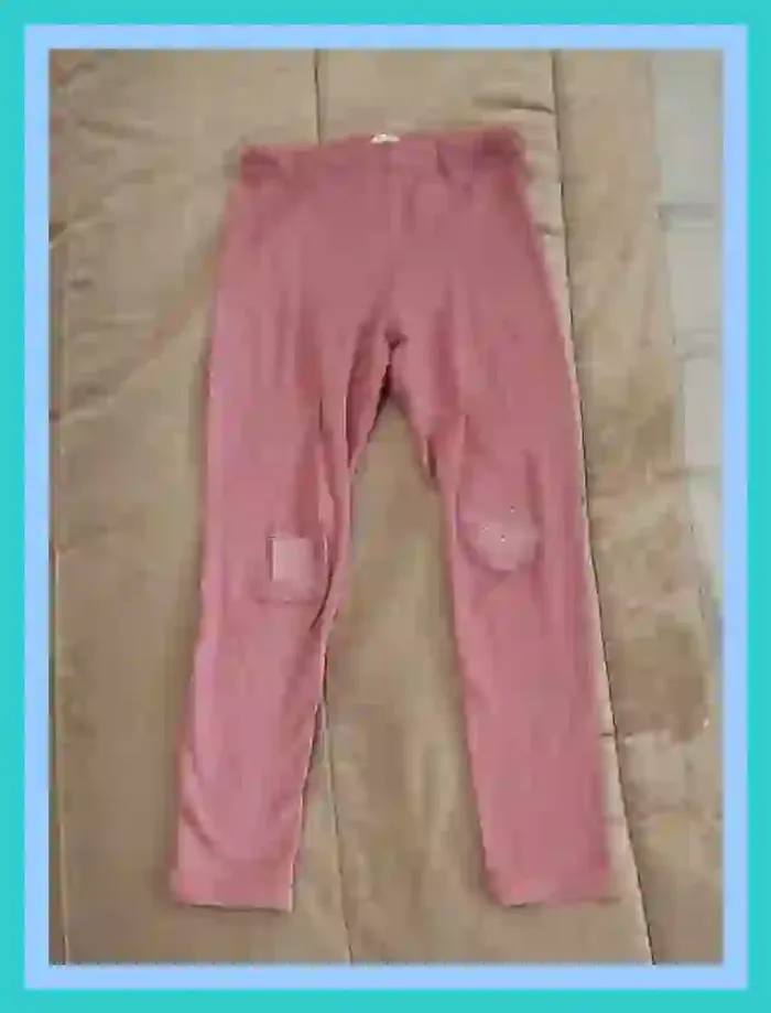 Legging rose lila H&M intérieur molleton fille 10 ans - photo numéro 8