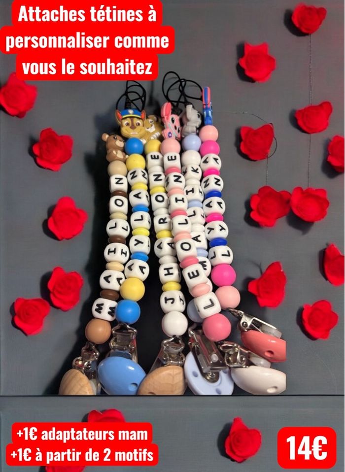 Attache tétines anneau de dentition accessoires bébé personnalisée vintage Disney rare porte clés créations