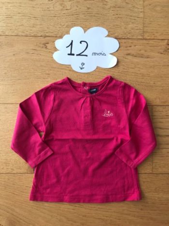 Tee shirt kiabi rose fushia 12 mois