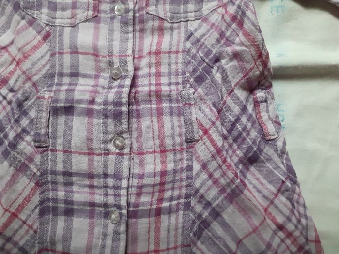 Robe chemise à carreaux lilas et rose - photo numéro 3