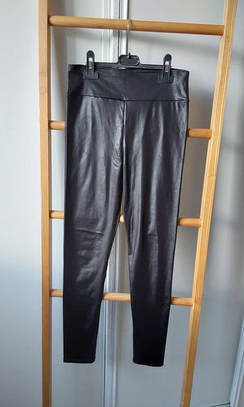Leggings aspect simili cuir noir T 34/36