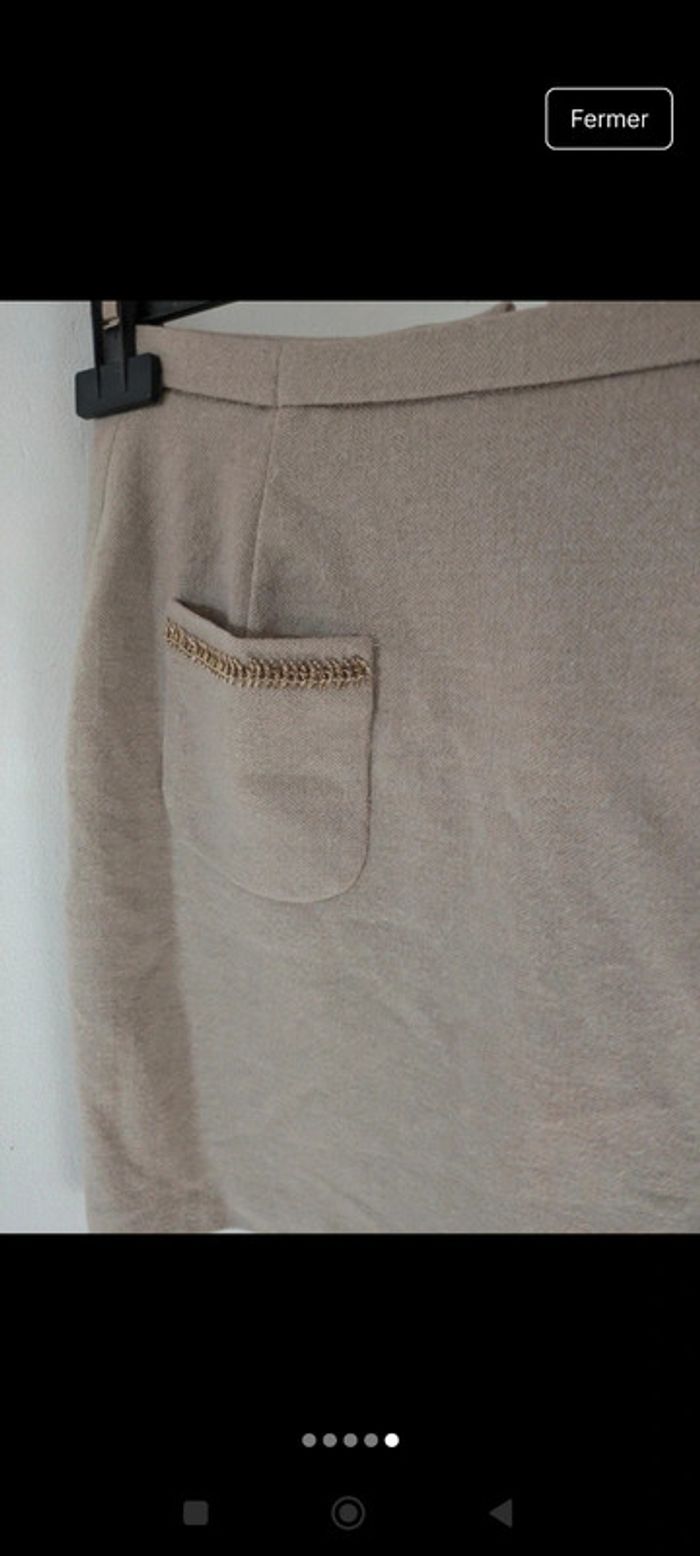 Jupe courte dorée beige classe - photo numéro 5