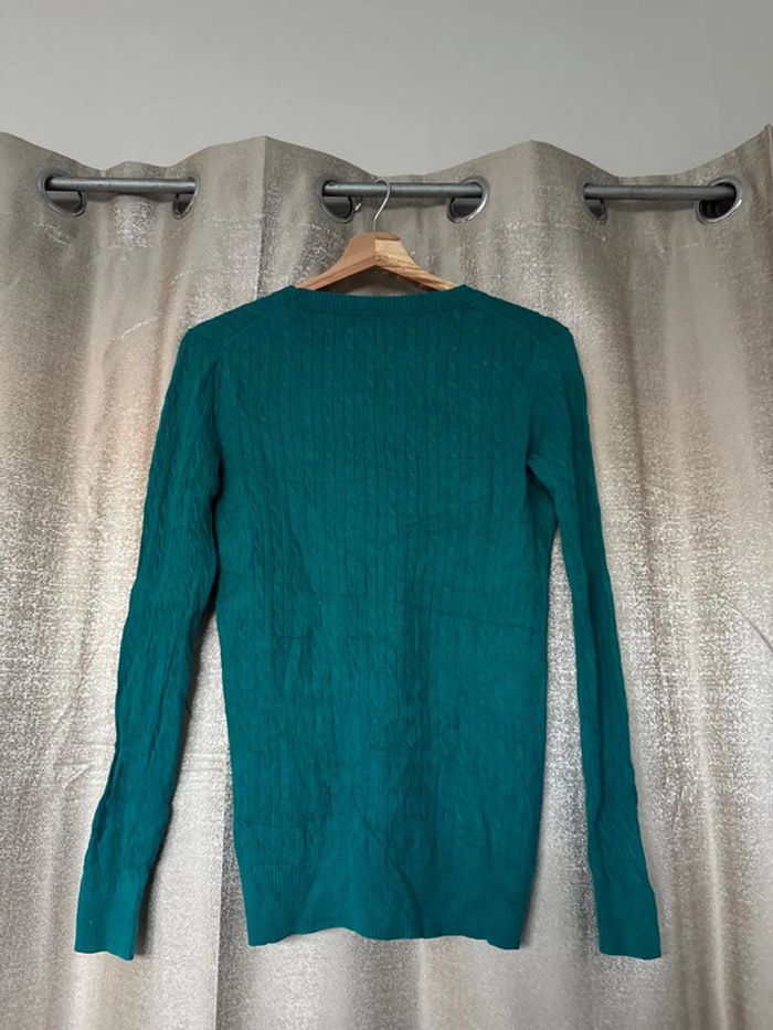 Pull col rond Tommy Hilfiger femme – Taille S – Vert sapin - photo numéro 6