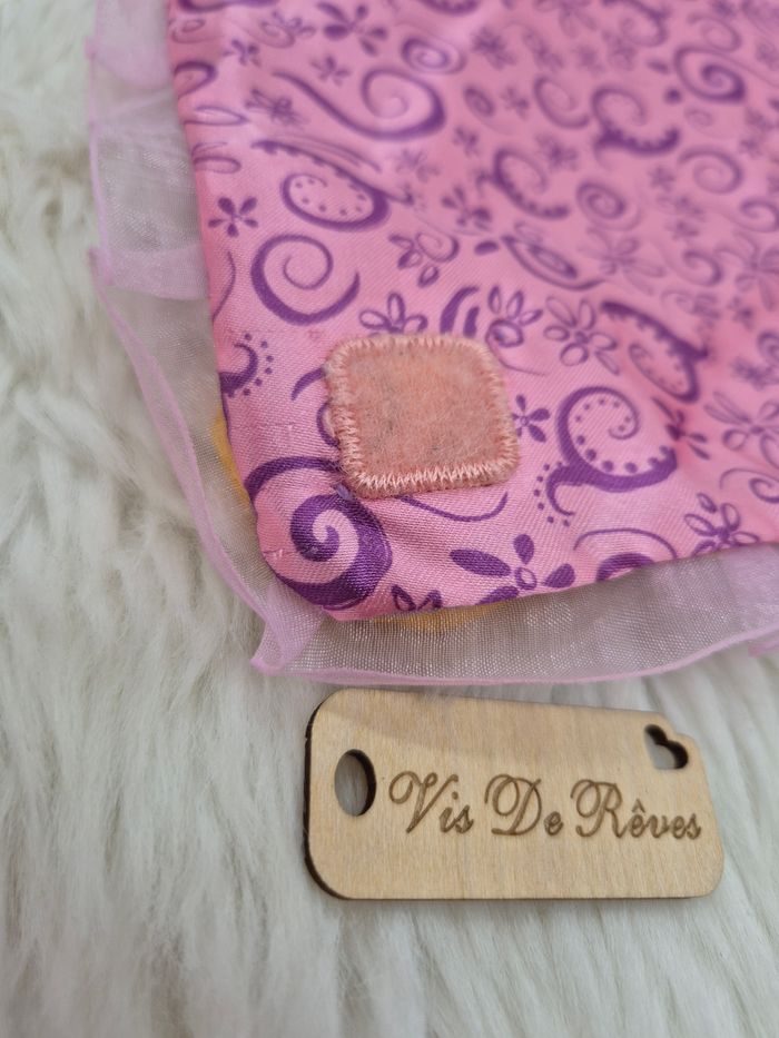 Peluche Doudou Pincesse Bébé Raiponce Disney Babies couverture rose violet - photo numéro 10