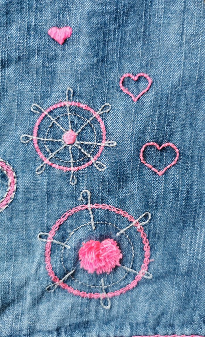 Robe 👣 jean léger, Broderies, orchestra, 18 mois - photo numéro 6