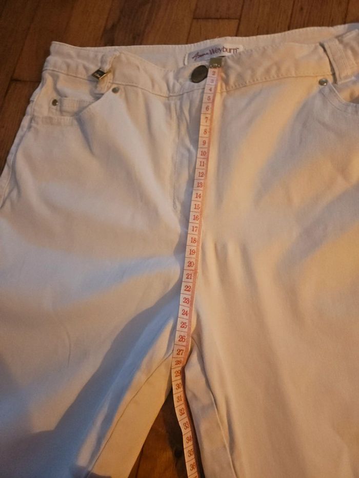 Jean / Pantalon Anne Weyburn, blanc cassé, taille non indiquée (voir mesures) - photo numéro 13