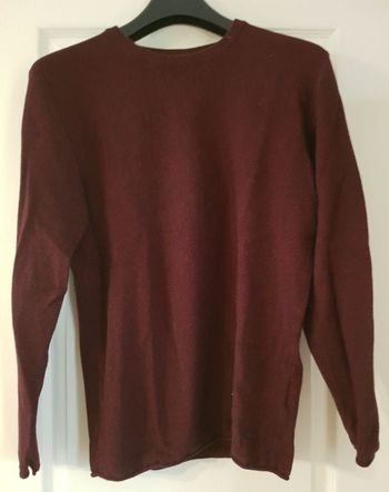 pull manches longues, chiné bordeaux. Taille XL