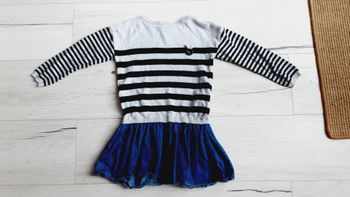 Vêtement fille robe grise et bleue Vert Baudet 4 ans