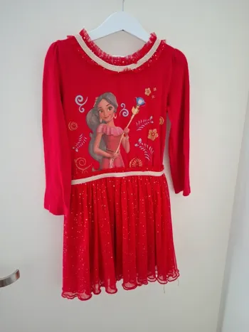 Robe rouge et tulle Disney Elena avalor 5/6 ans