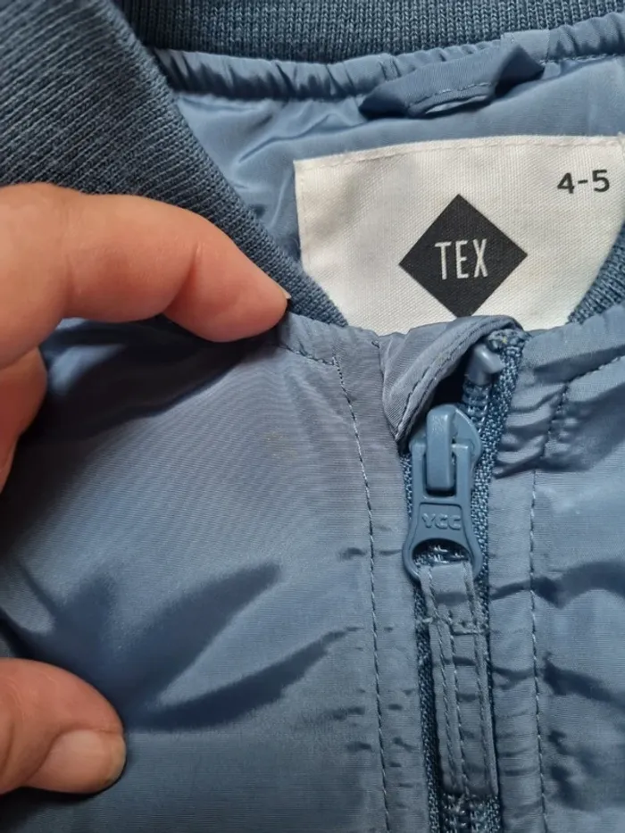 Veste / Manteau zippé doublé bleu métallisé. Garçon. Taille 4 / 5 ans. Tex. TBE - photo numéro 7
