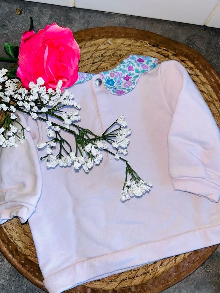 Pull bébé fille fleurie - photo numéro 2
