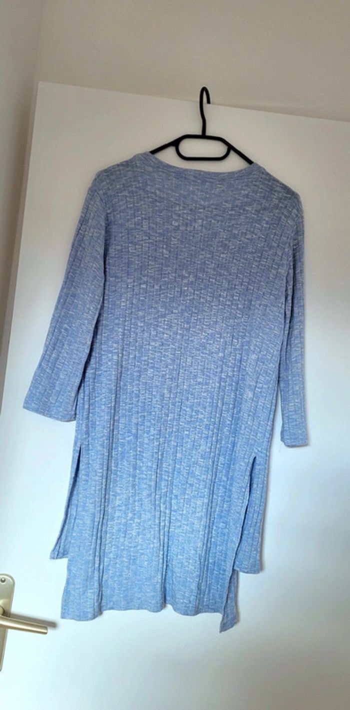 Tunique bleu ciel- Pull long et fin fendu sur les côtés Kaylla Paris Neuf - photo numéro 4