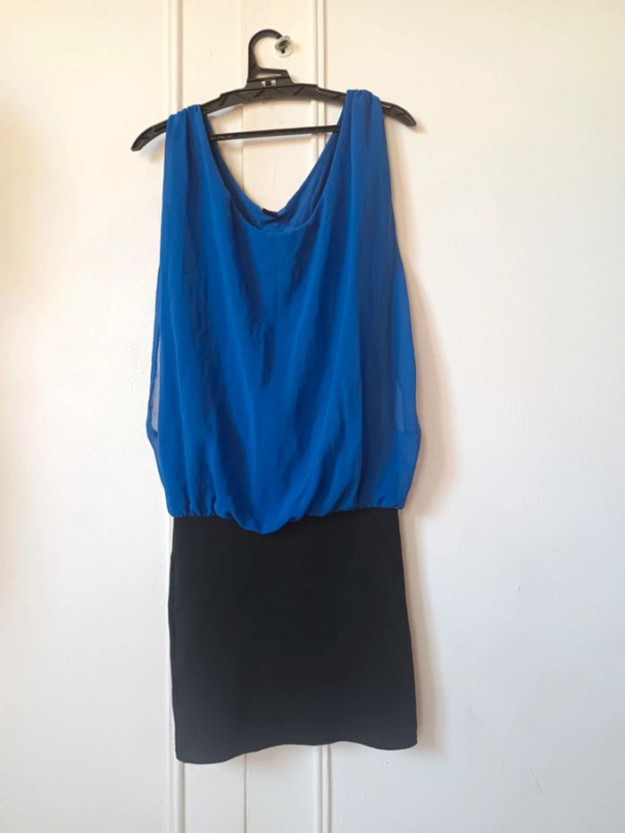 💎robe 👗 Pimkie t xs 34 s 36 noir bleu indigo avec voile confort été tendance - photo numéro 4