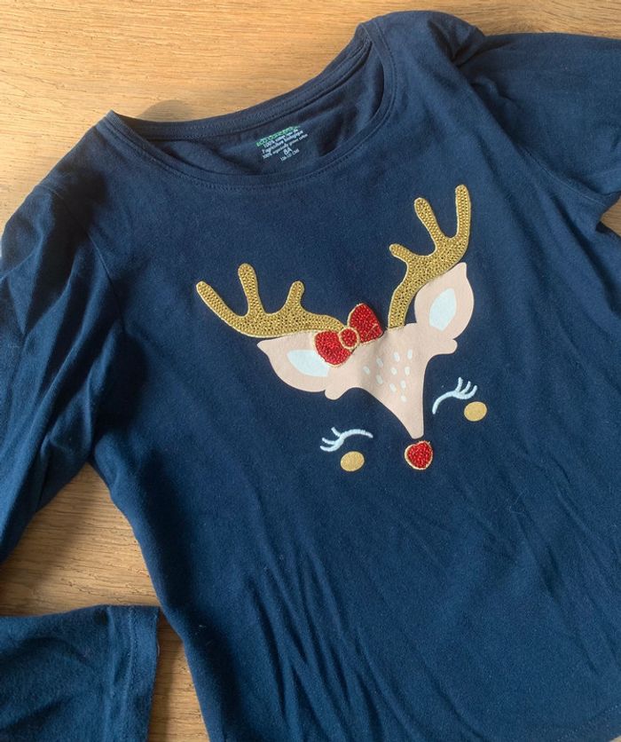 T-shirt renne Noël - photo numéro 2