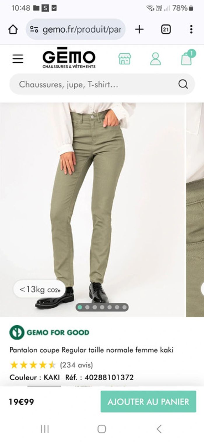 Pantalon kaki regular taille 36 -38 - photo numéro 7