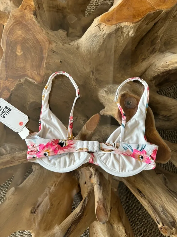 Haut de maillot de bain Billabong fleur blanc femme noeud - photo numéro 3