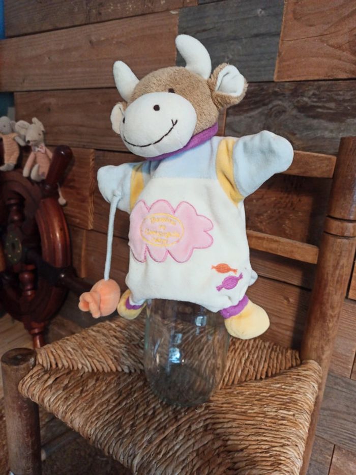 Doudou marionnette vache Cerise doudou et compagnie BE - photo numéro 3