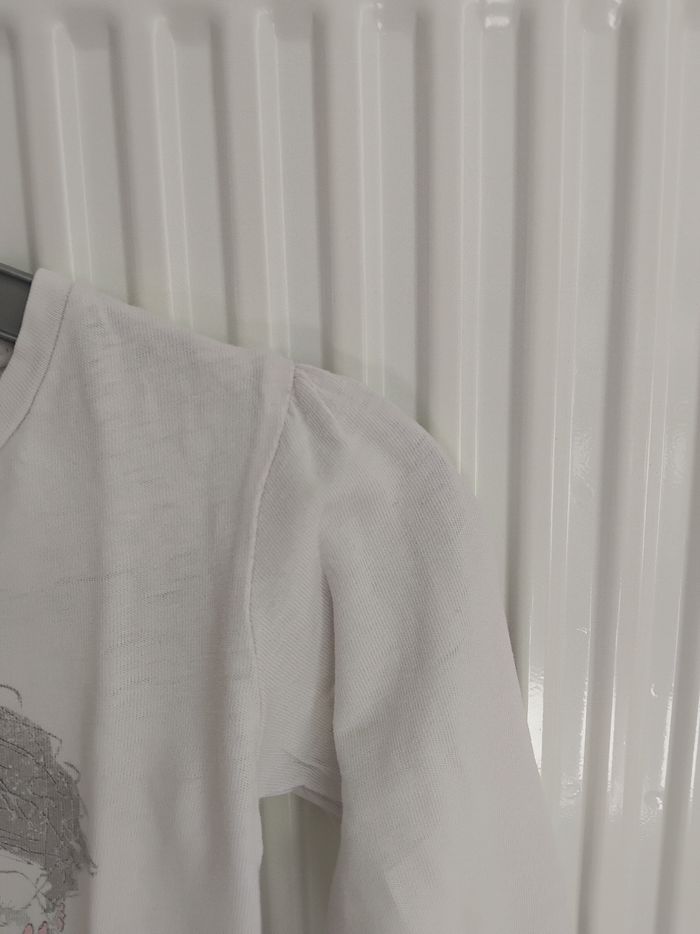 T shirt manches longues blanc gémo fille 4 ans - photo numéro 4