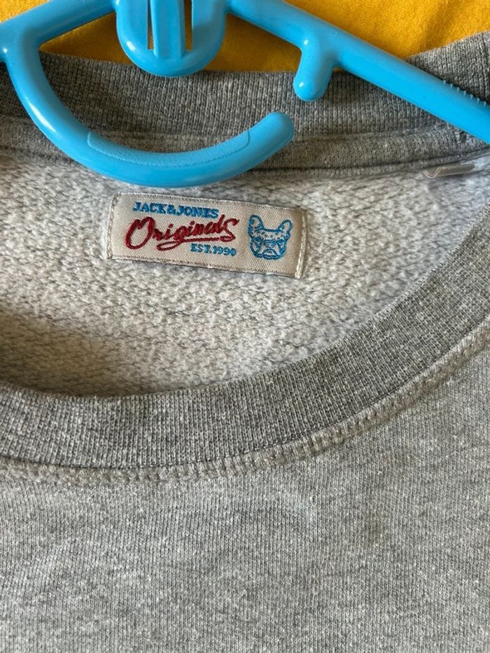 Sweat-shirt gris jack & jones - taille L - photo numéro 3