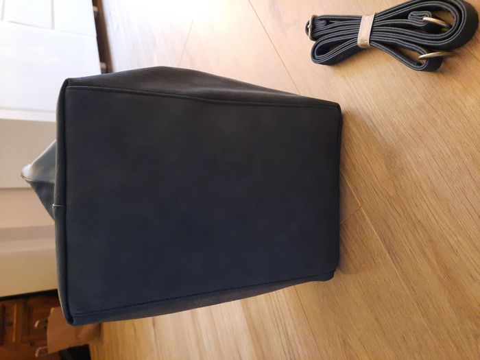 Sac à main fourre-tout bleu simili cuir avec strass - photo numéro 5